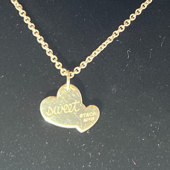 Authentic Tiffany & Co. Sweet Heart Double Hearts Charm Silver Necklace - Picture 4 of 7